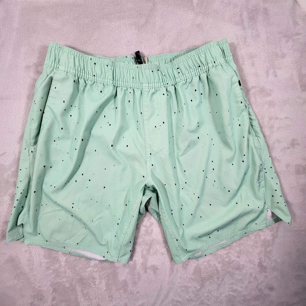 Legends Luka Lined Shorts Mens Medium Mint Green Splatter Athletic Running Gym
